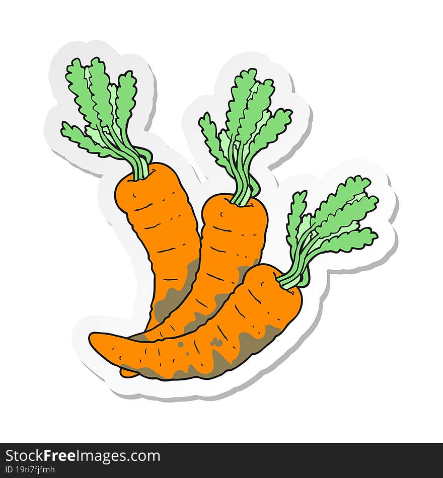 sticker of a cartoon carrots