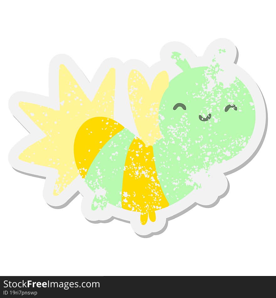 cute cartoon glow bug grunge sticker