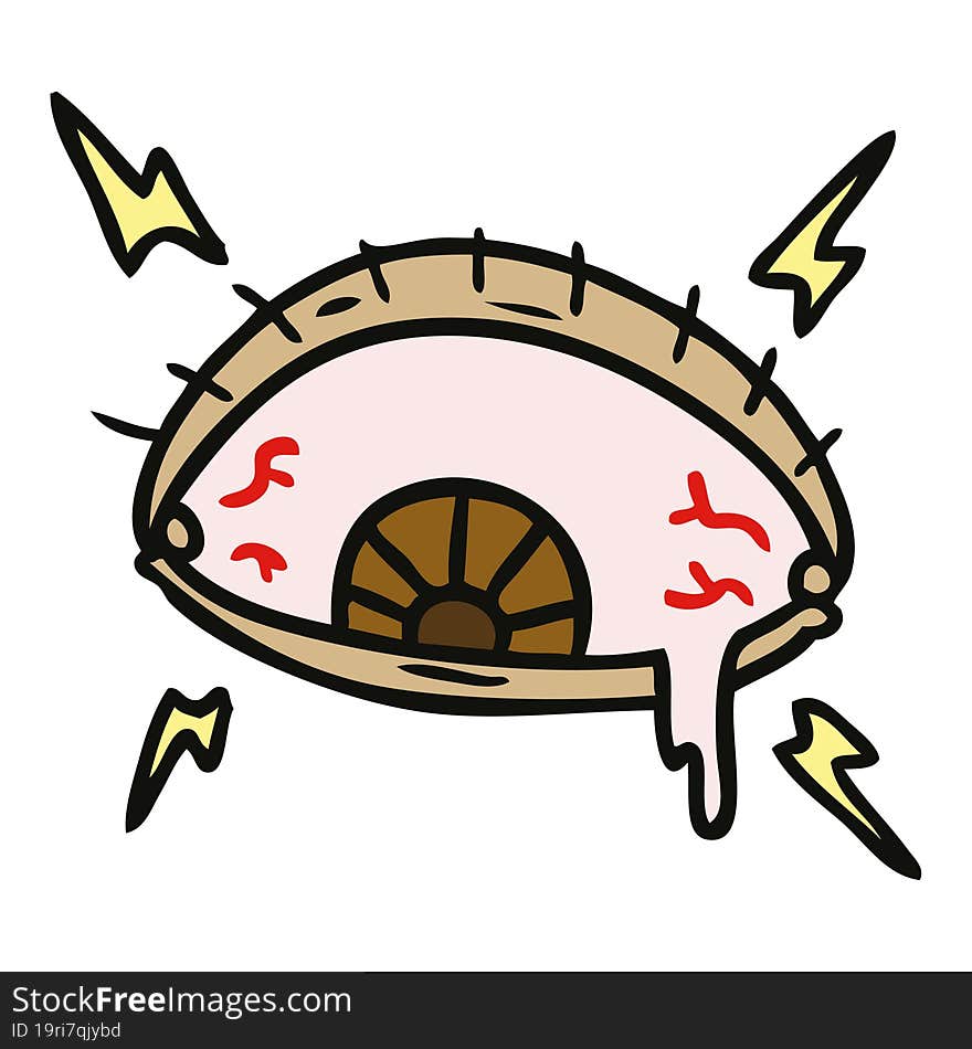 cartoon doodle of an enraged eye