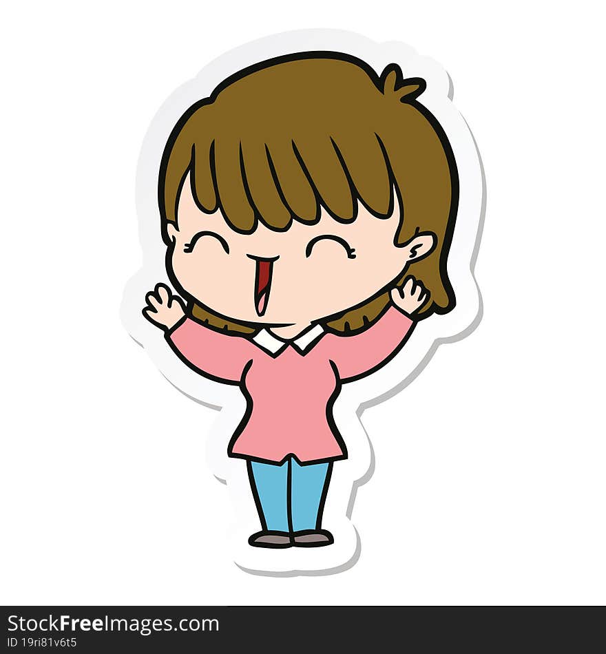 sticker of a cartoon woman