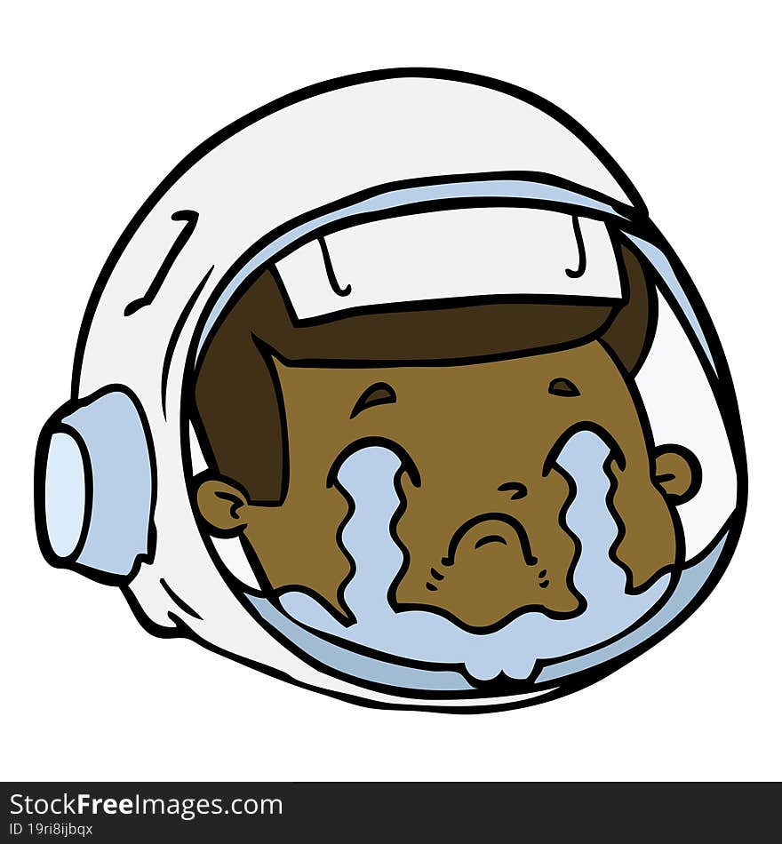 cartoon astronaut face crying. cartoon astronaut face crying