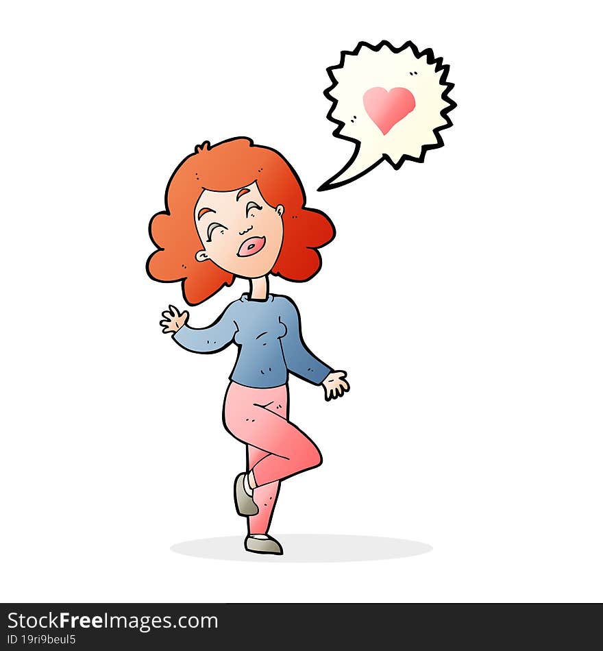 cartoon woman in love