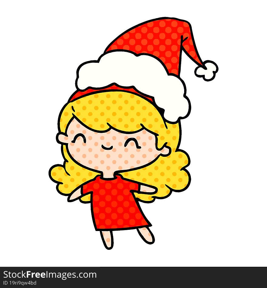 Christmas Cartoon Of Kawaii Girl