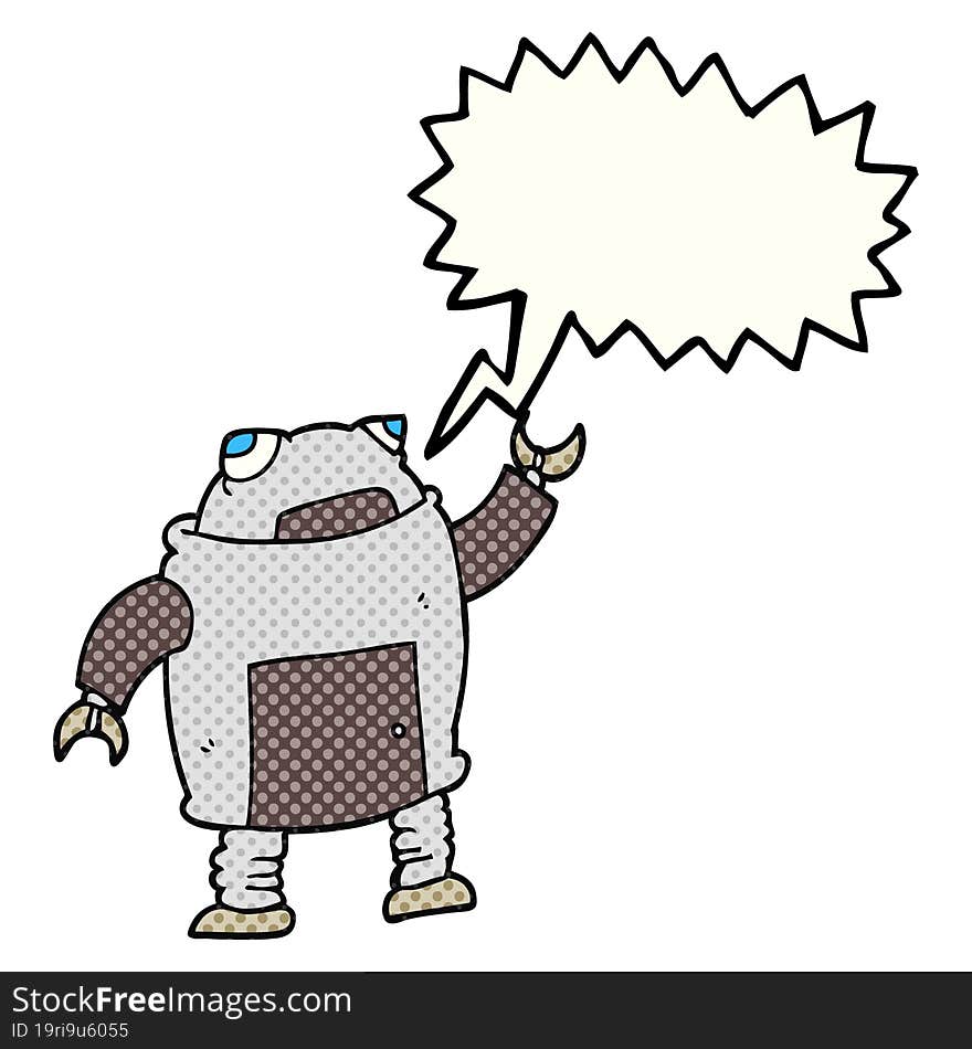 comic book speech bubble cartoon robot