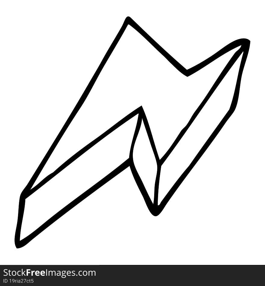 line drawing cartoon decorative lightning bolt