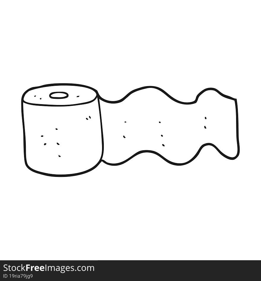 black and white cartoon toilet paper