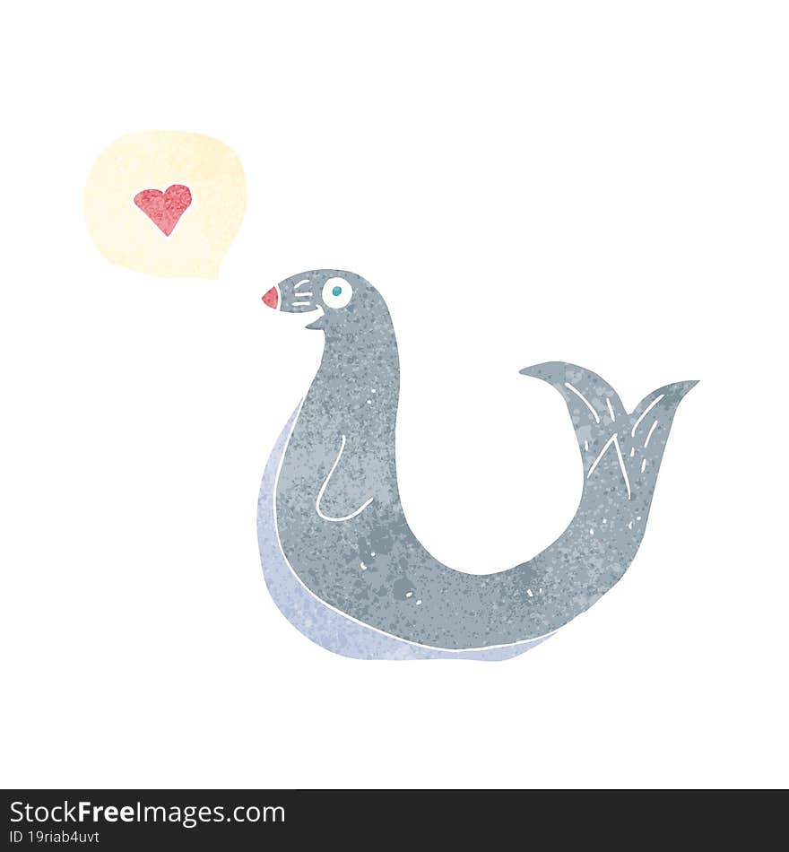 Cartoon Seal With Love Heart