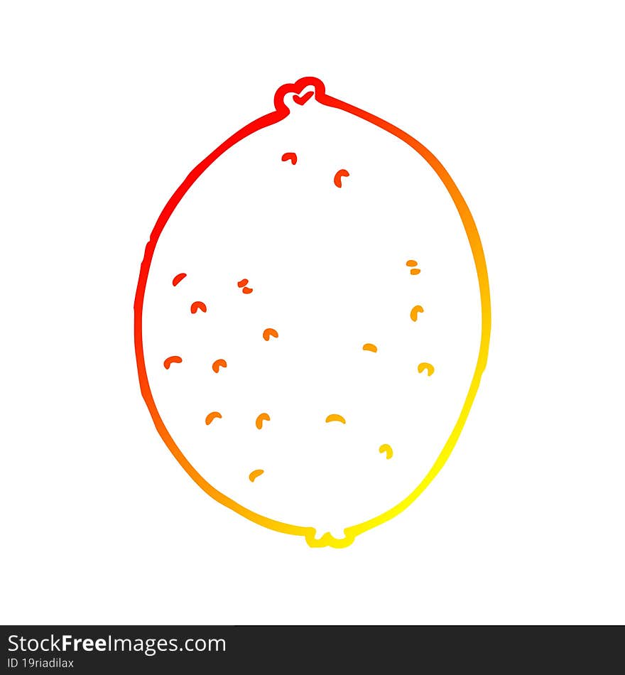 warm gradient line drawing cartoon lemon