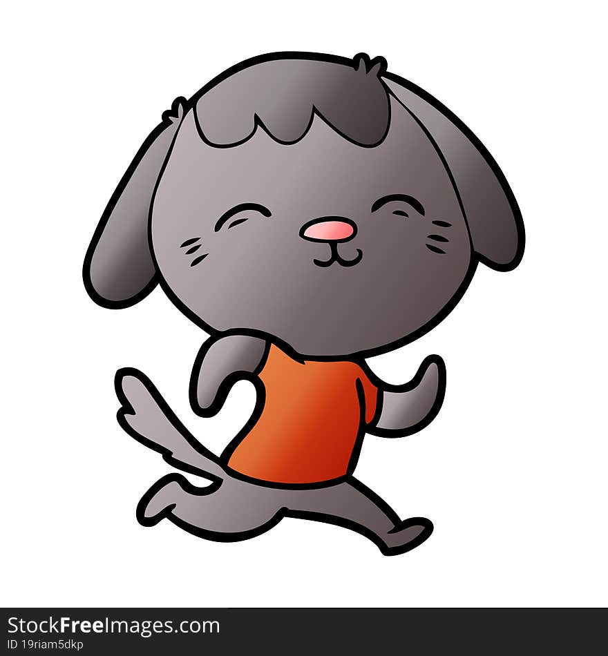 happy cartoon dog running. happy cartoon dog running