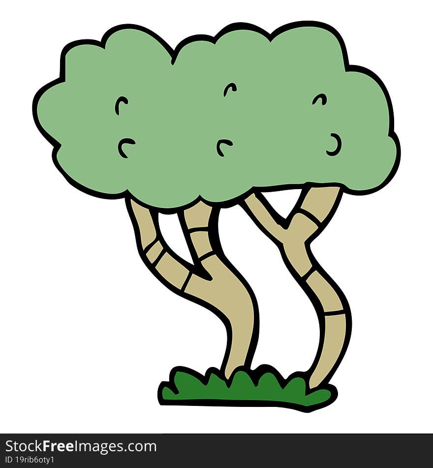 cartoon doodle tree