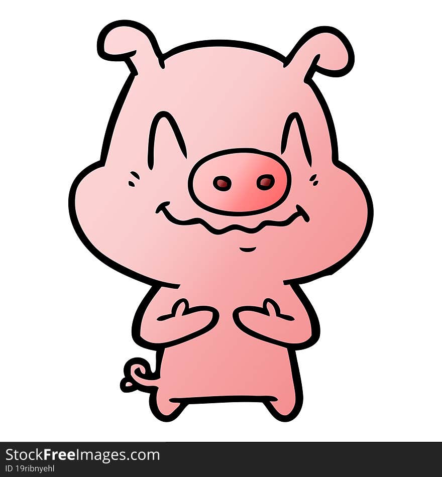 nervous cartoon pig. nervous cartoon pig