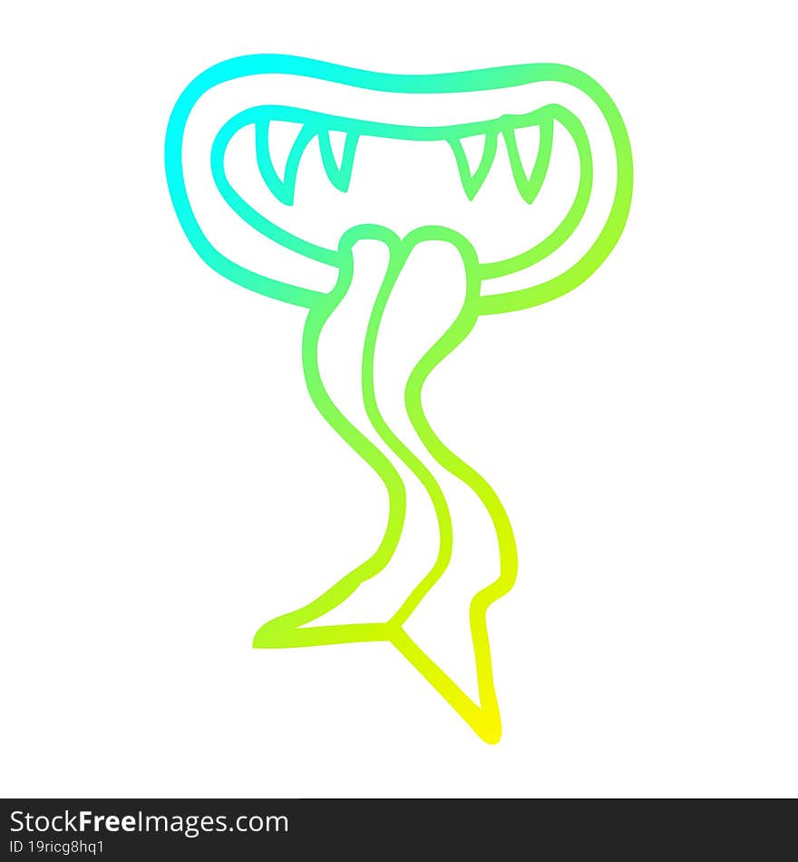 cold gradient line drawing cartoon monster mouth