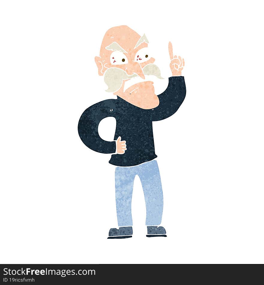 cartoon old man laying down rules