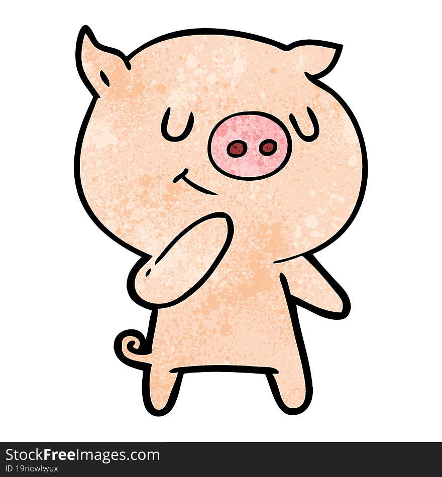 happy cartoon pig. happy cartoon pig