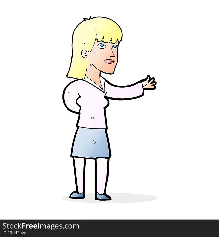 cartoon woman explaining