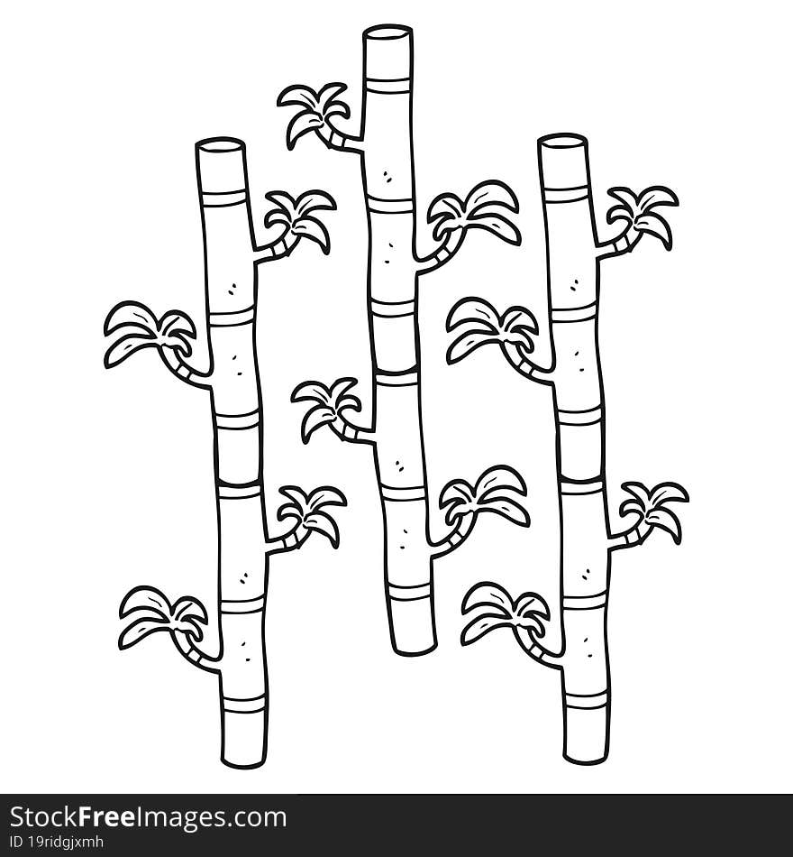 Black And White Cartoon Bamboo