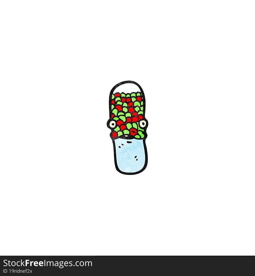 cartoon painkiller pill