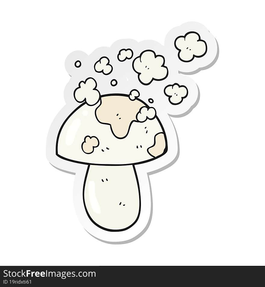 sticker of a cartoon mushroom