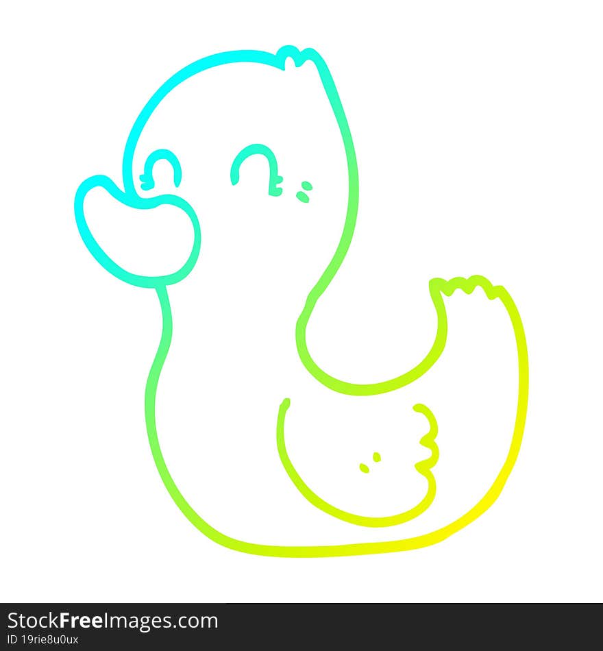 cold gradient line drawing cartoon duck