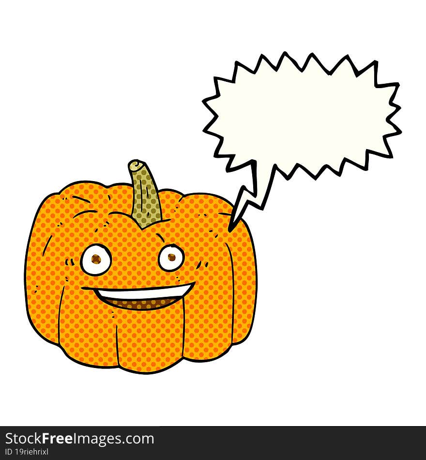 comic book speech bubble cartoon halloween pumpkin