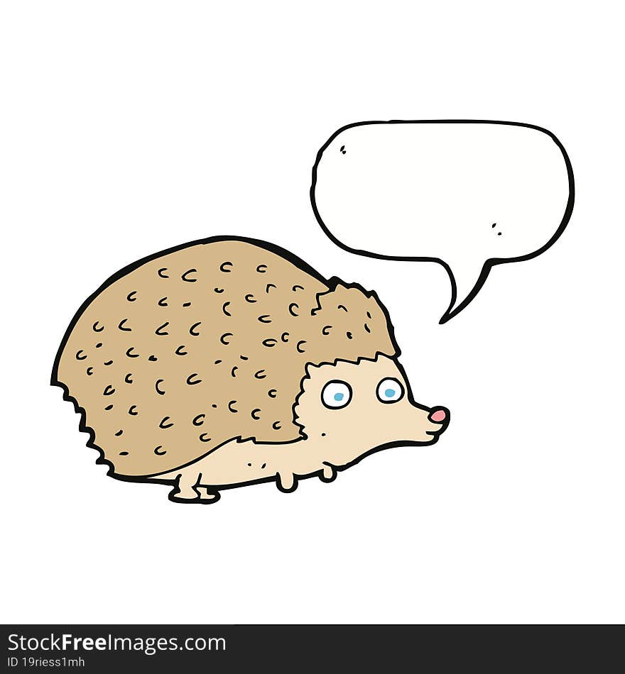 cartoon hedgehog with speech bubble