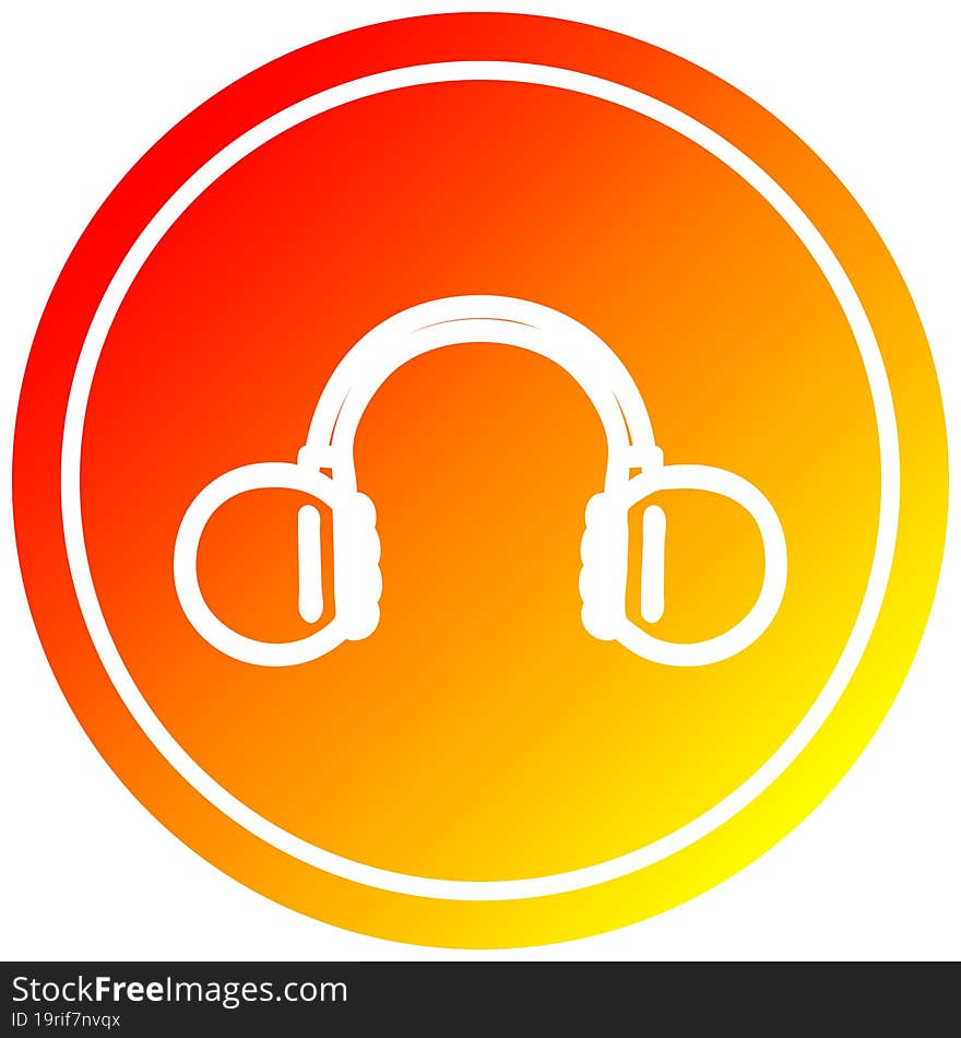 music headphones circular in hot gradient spectrum