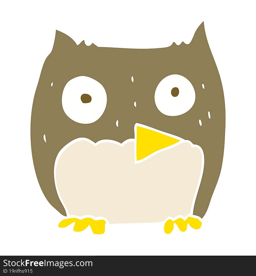 flat color illustration of owl. flat color illustration of owl