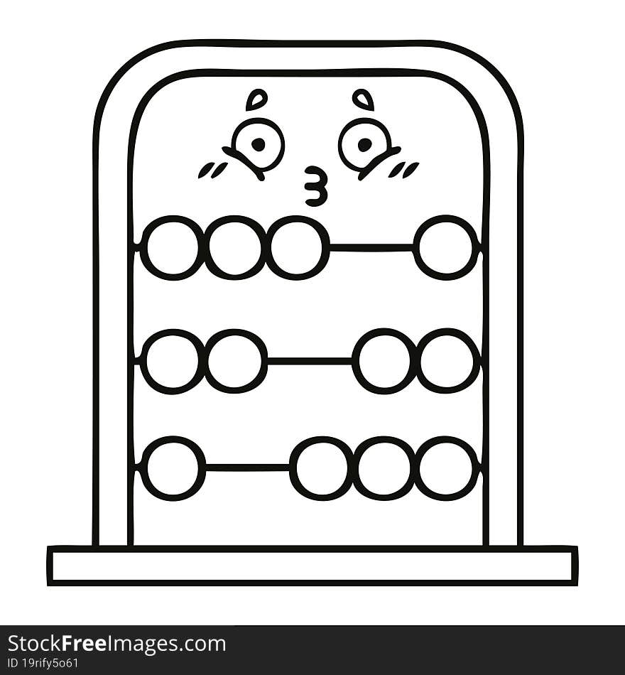 line drawing cartoon of a abacus. line drawing cartoon of a abacus