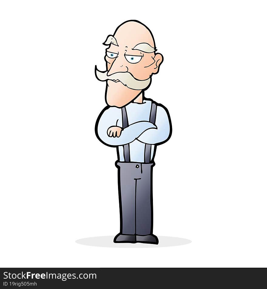 cartoon bored old man