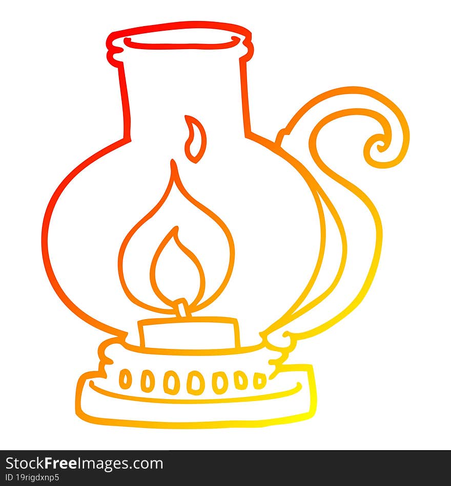 warm gradient line drawing of a cartoon lantern