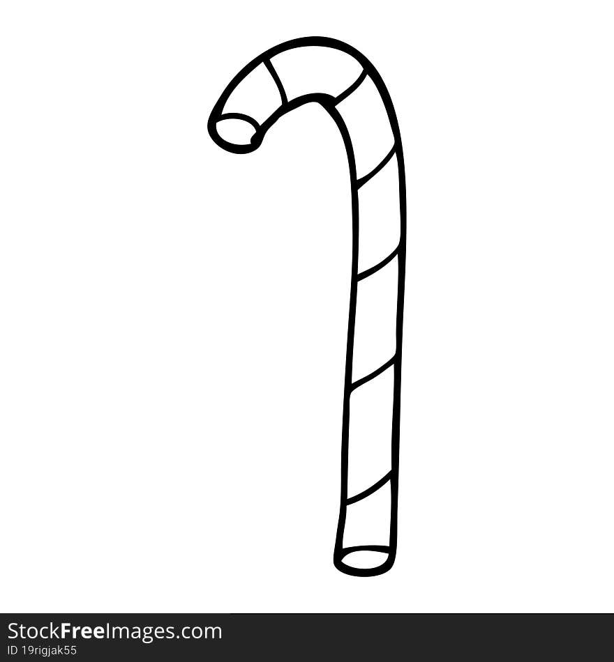 line drawing cartoon candy cane