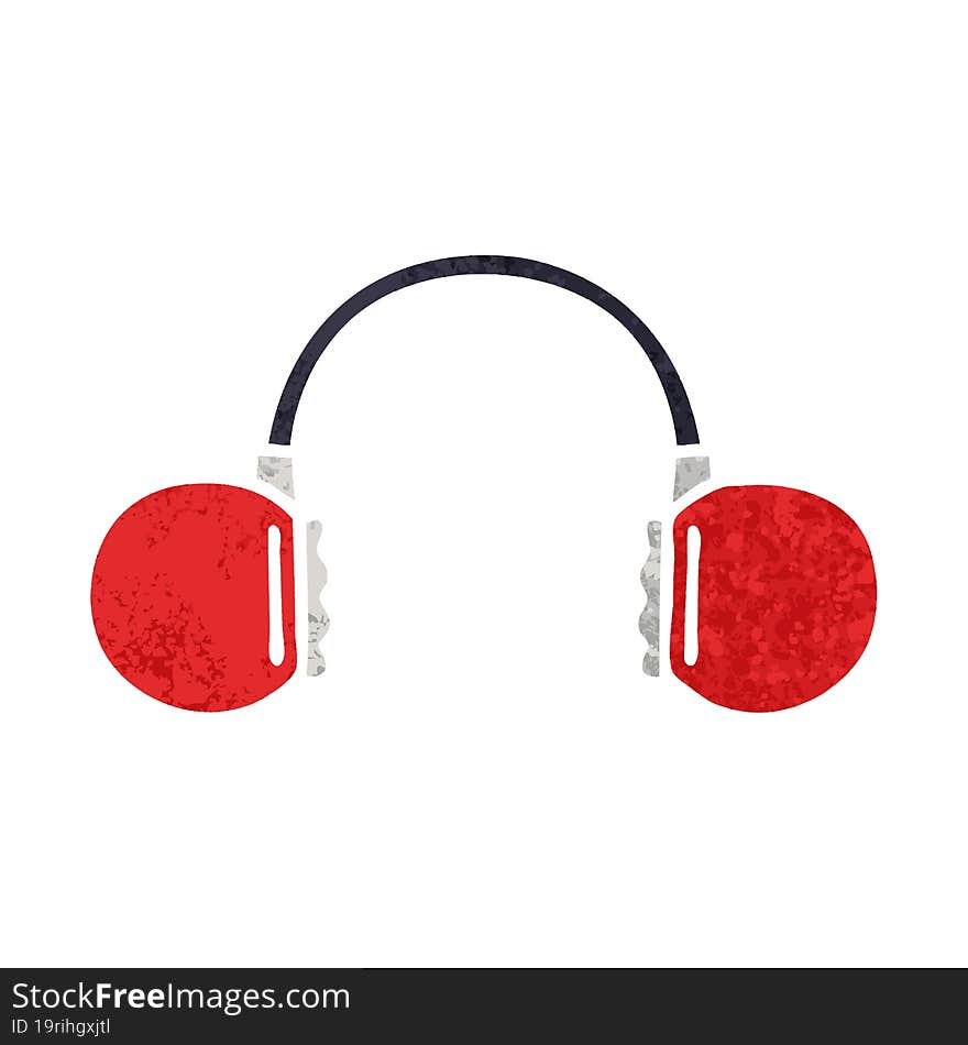 retro illustration style cartoon retro headset