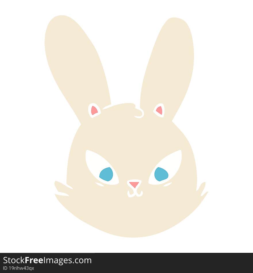 flat color style cartoon bunny face