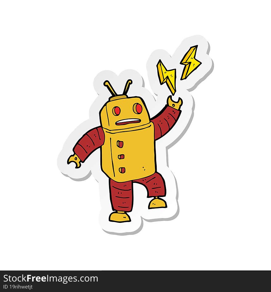 Sticker Of A Cartoon Robot