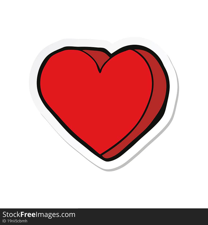 Sticker Of A Cartoon Love Heart