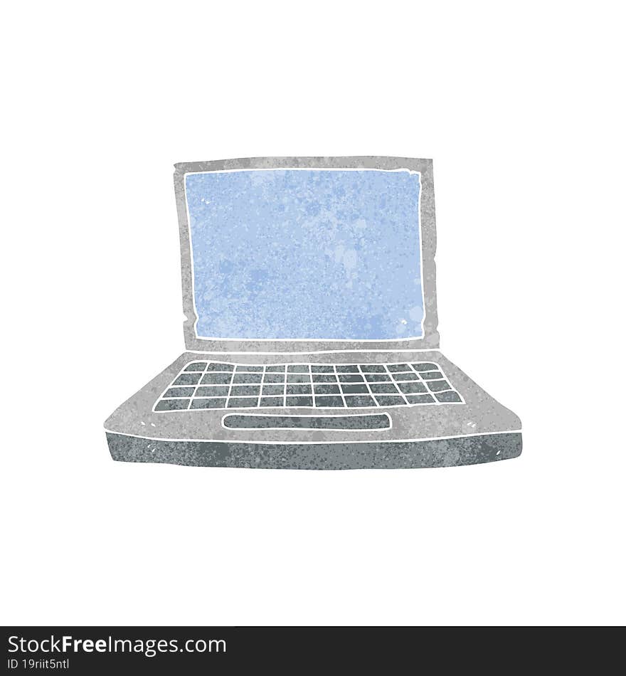 Retro Cartoon Laptop Computer