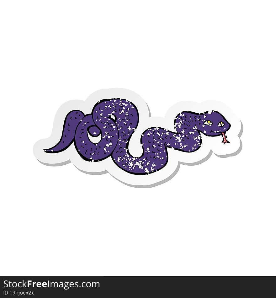 retro distressed sticker of a cartoon snake