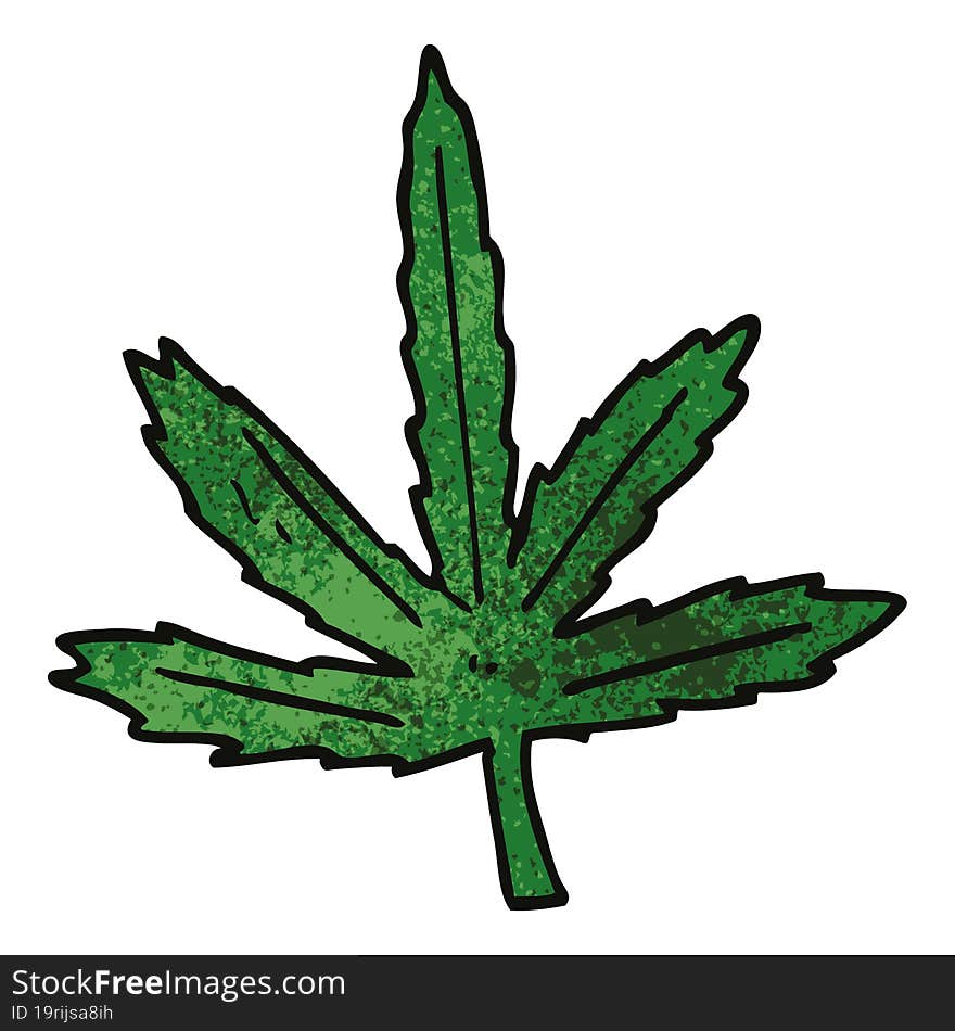 cartoon doodle marijuana leaf