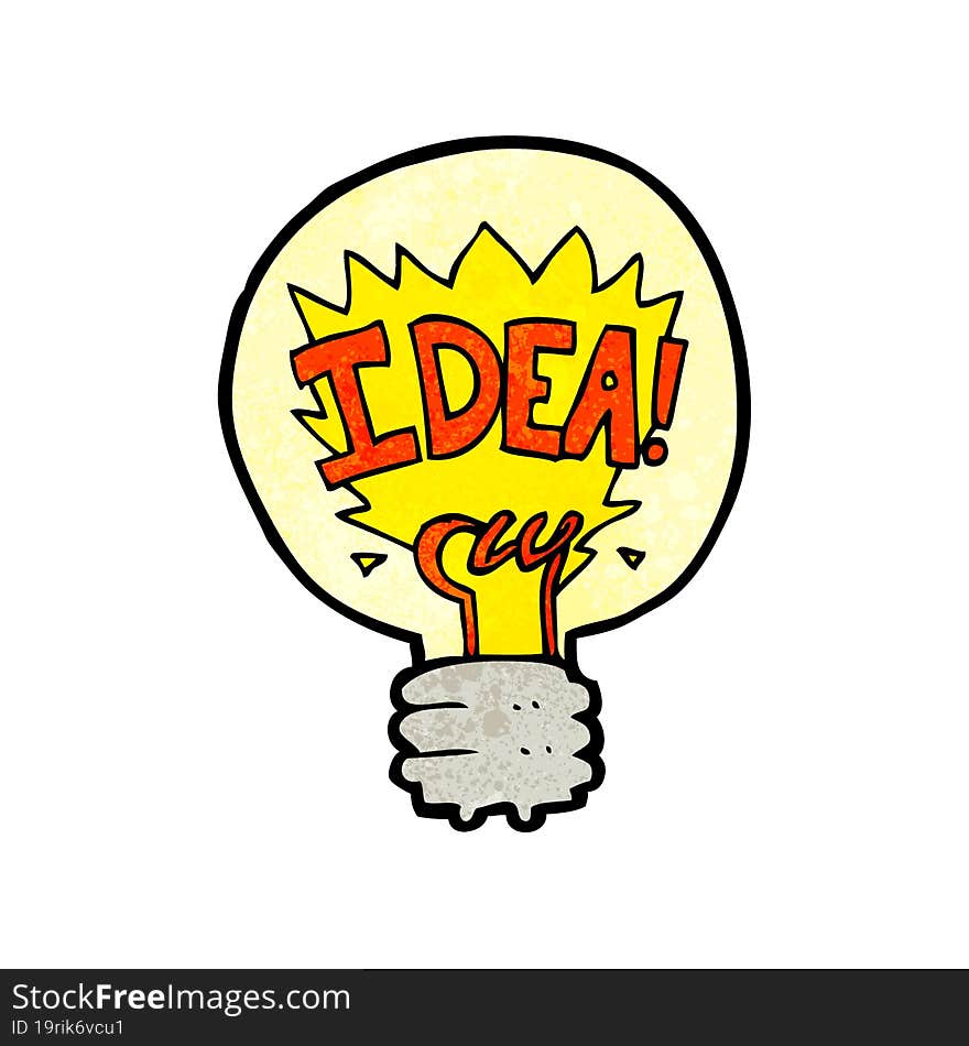 cartoon idea light bulb symbol