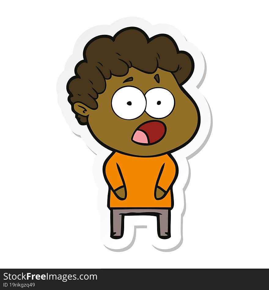 sticker of a cartoon shocked man