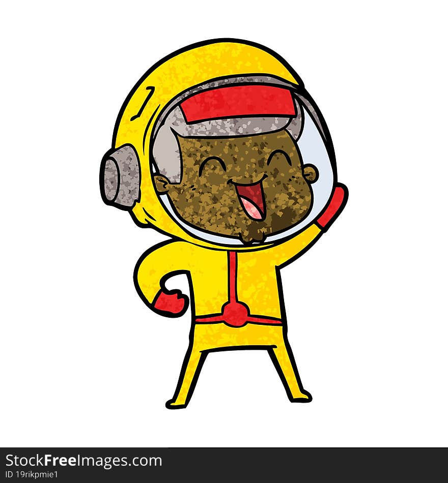 happy cartoon astronaut. happy cartoon astronaut