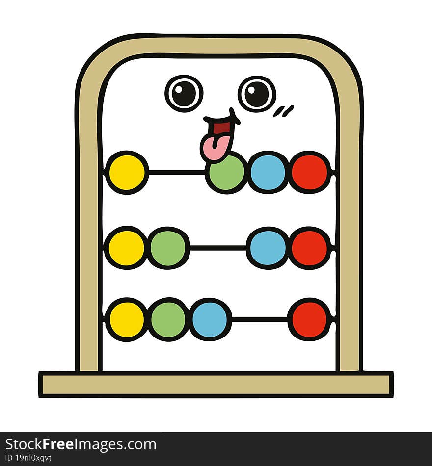 cute cartoon of a abacus. cute cartoon of a abacus