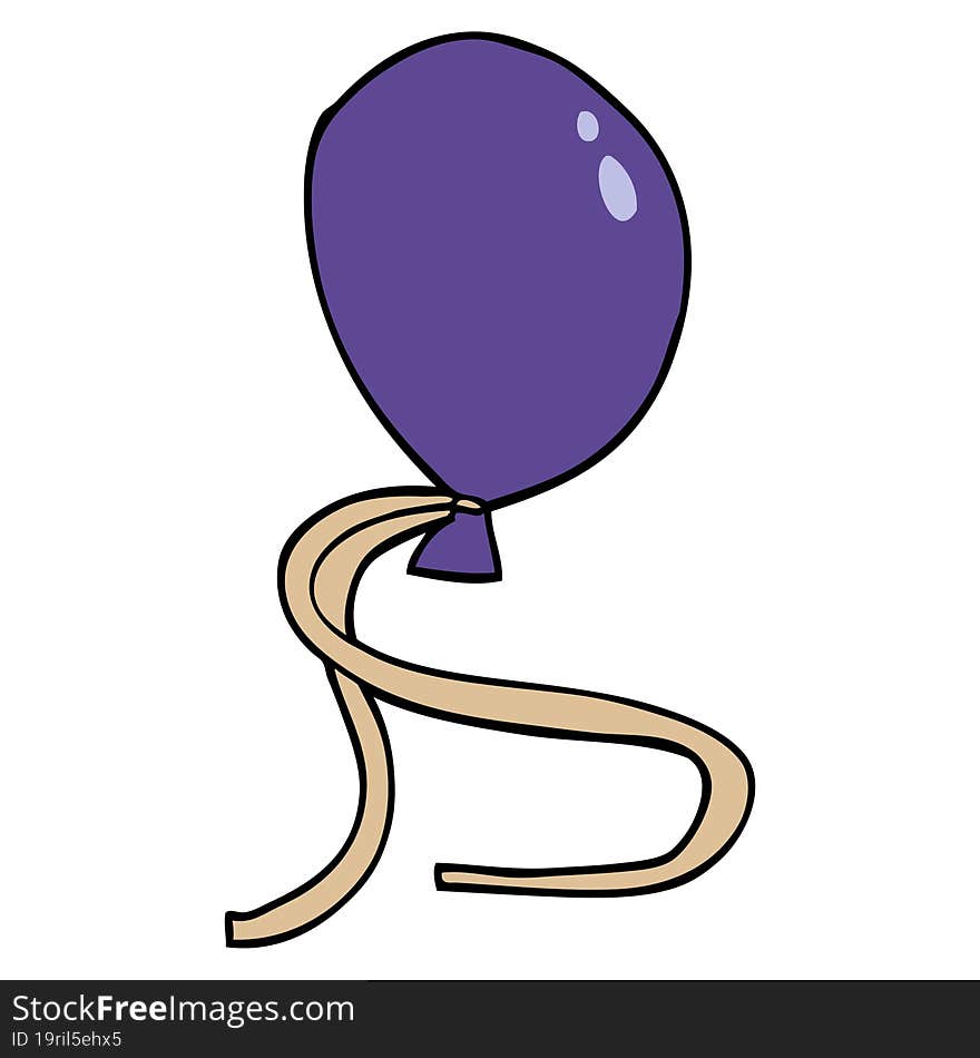 cartoon doodle ballon with string