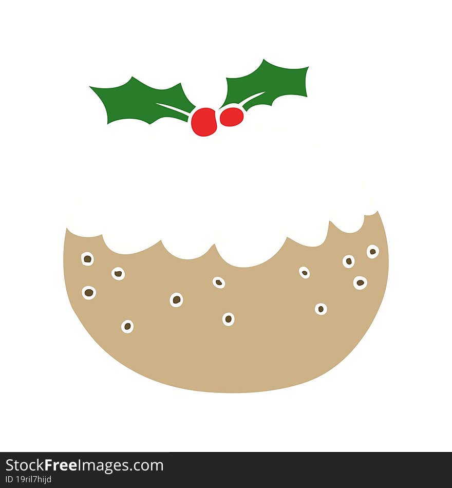 flat color style cartoon christmas pudding