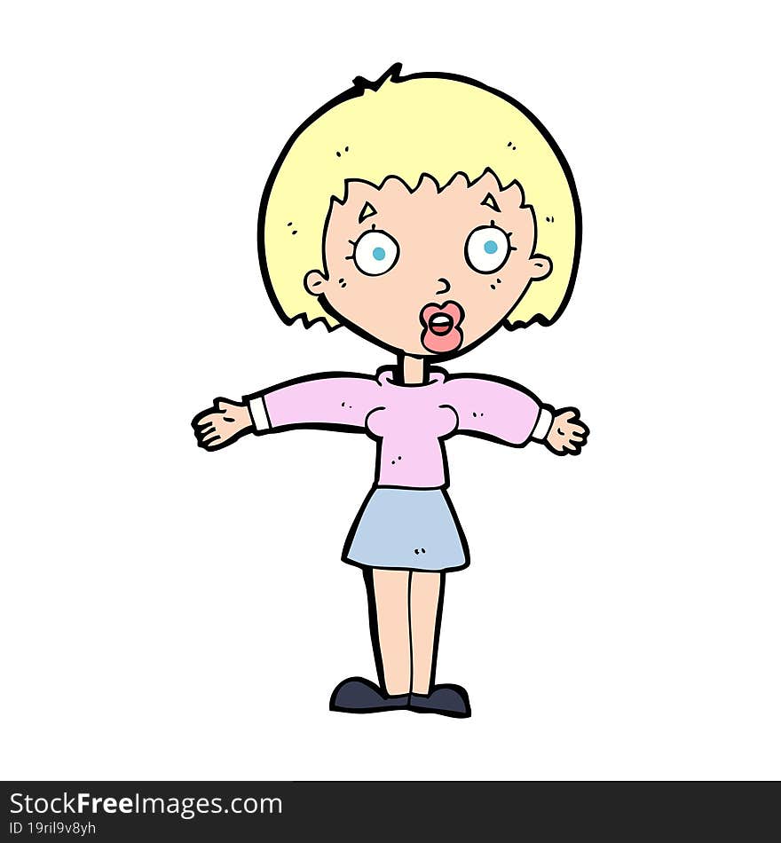 cartoon shocked woman