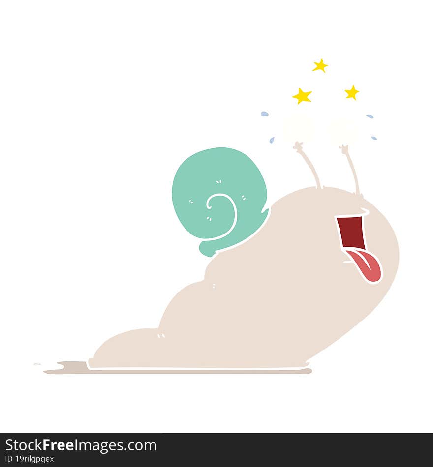 crazy flat color style cartoon snail