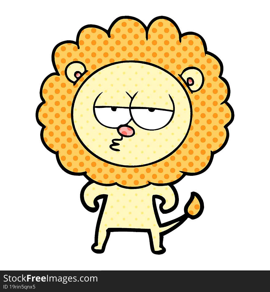 cartoon bored lion. cartoon bored lion