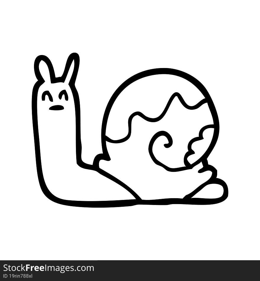 line drawing cartoon snail