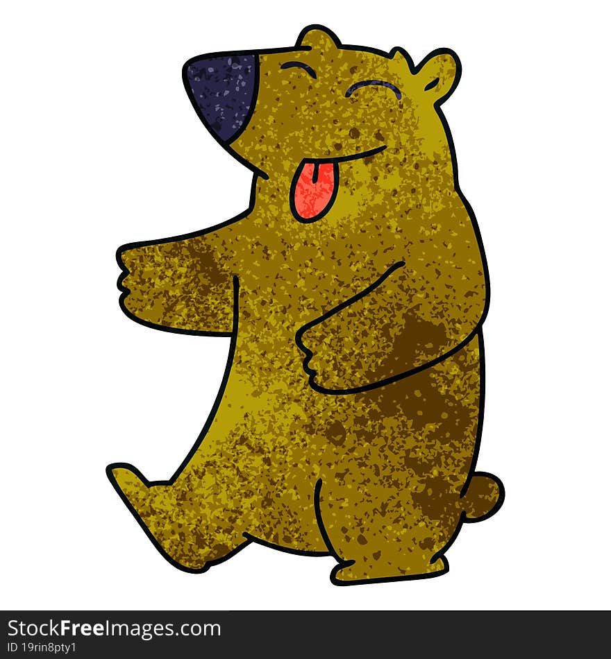 quirky hand drawn cartoon bear