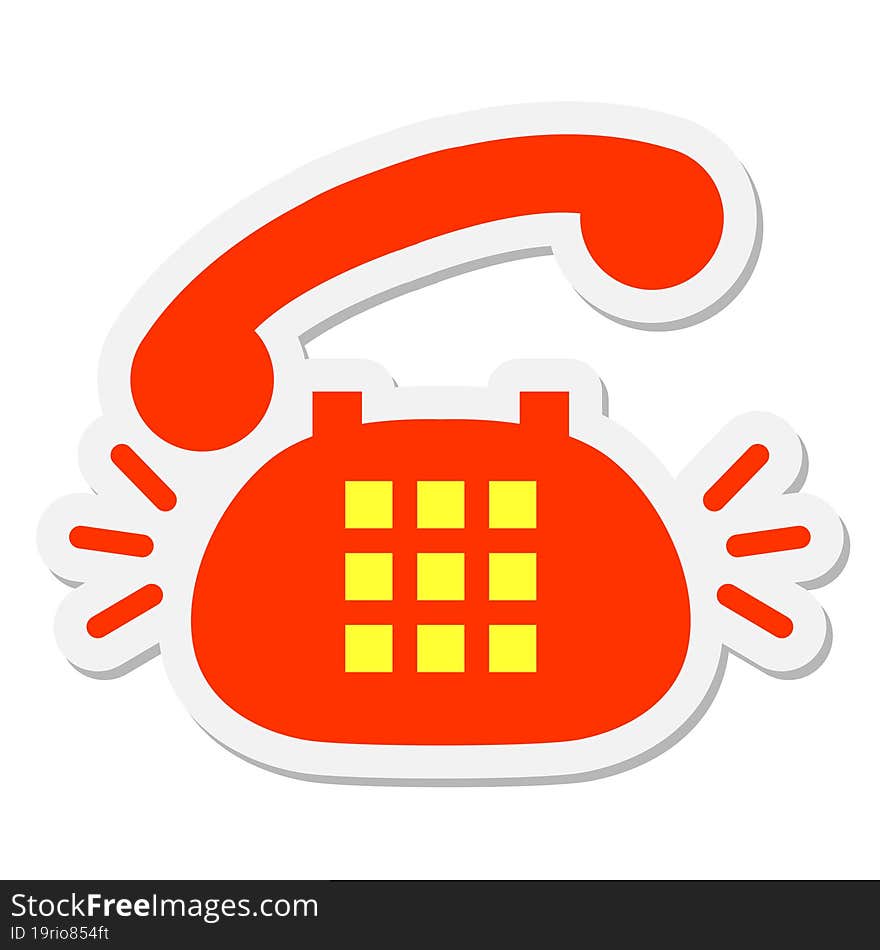 ringing telephone sticker